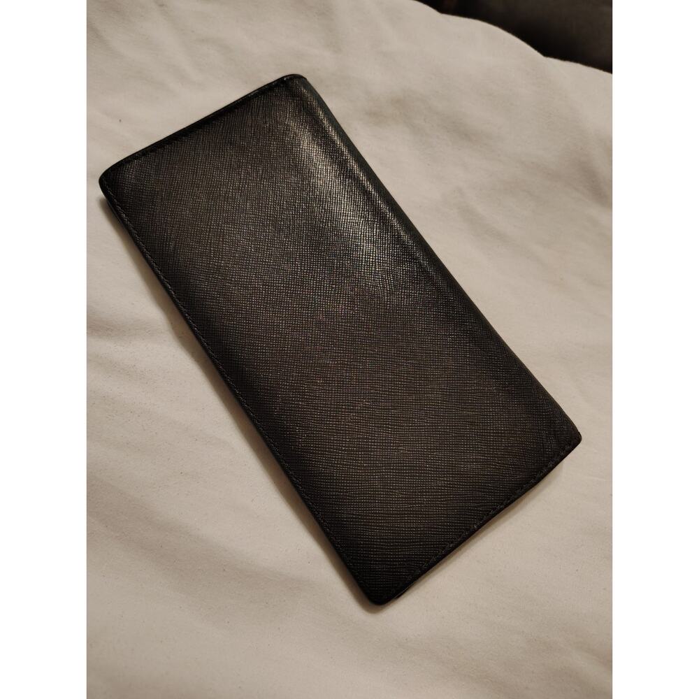 Vintage Coach Wallet Slim Bifold Black Cross-grain Leather Classic Men's Women's - Picture 11 of 15